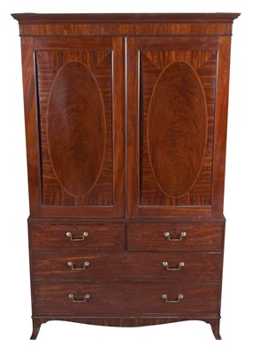 Lot 845 - George III Mahogany Linen Press