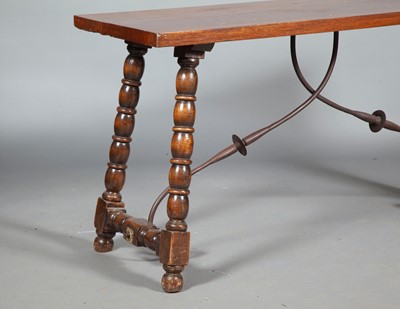 Lot 356 - Spanish Baroque Style Oak and Iron Table