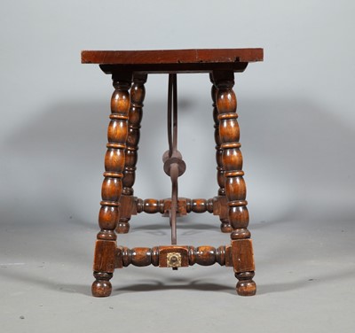 Lot 356 - Spanish Baroque Style Oak and Iron Table