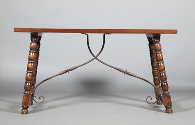 Lot 356 - Spanish Baroque Style Oak and Iron Table