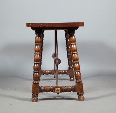 Lot 356 - Spanish Baroque Style Oak and Iron Table