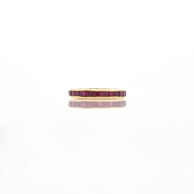 Lot 1223 - Gold and Ruby Band Ring