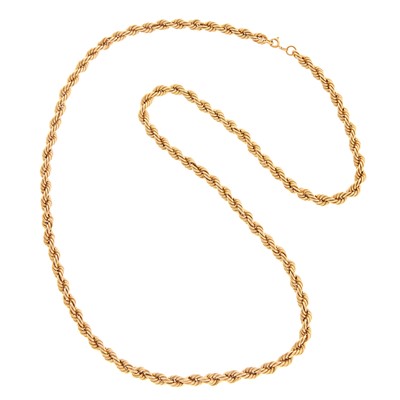 Lot 1151 - Long Gold Rope-Twist Necklace