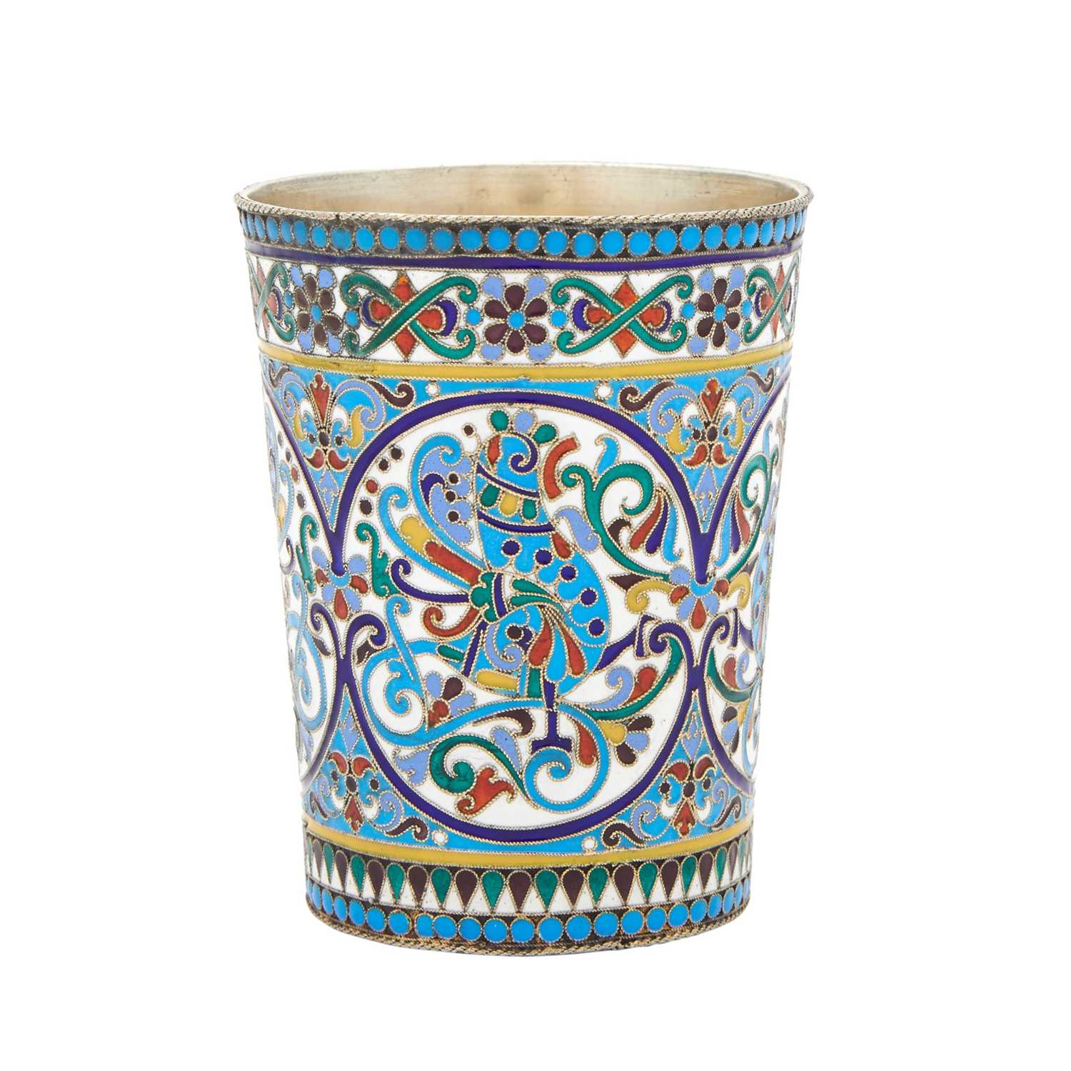 Lot 3 - Russian Silver and Cloisonné Enamel Beaker