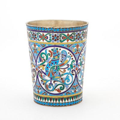 Lot 3 - Russian Silver and Cloisonné Enamel Beaker