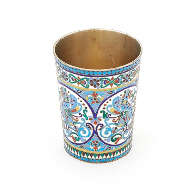 Lot 3 - Russian Silver and Cloisonné Enamel Beaker