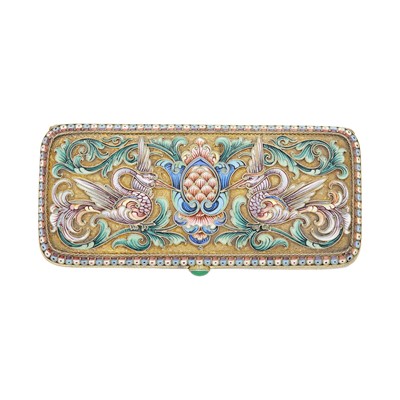 Lot 141 - Russian Silver-Gilt and Cloisonné Enamel Case