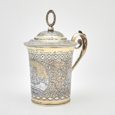 Lot 19 - Russian Silver-Gilt and Niello Trophy Cup and Cover