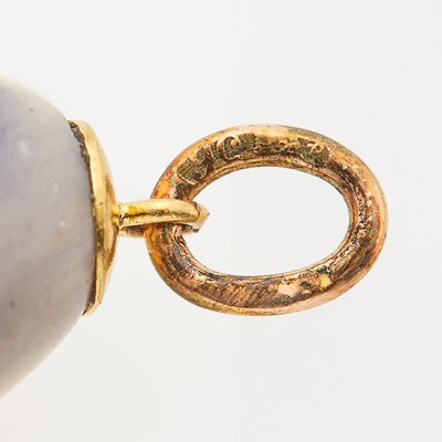 Lot 86 - Russian Gold Mounted Ceramic Pendant Egg