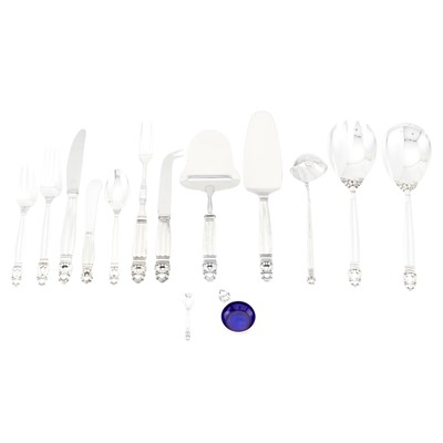 Lot 268 - Georg Jensen Sterling Silver "Acorn" Pattern Flatware Service
