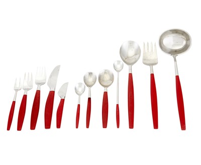 Lot 292 - Bertel Gardberg for Hackman Stainless Steel and Nylon "Lion" Pattern Flatware Service