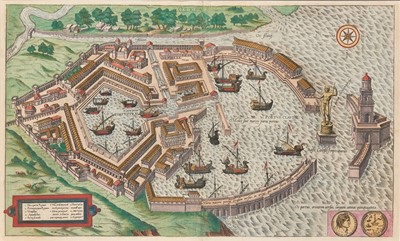 Lot 104 - Bird's eye view of ancient Ostia, the imperial Roman port