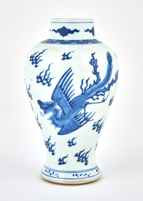 Lot 352 - A Chinese Blue and White Porcelain Baluster Vase