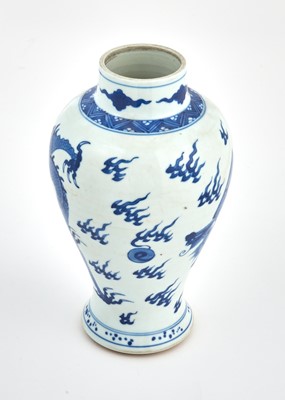 Lot 352 - A Chinese Blue and White Porcelain Baluster Vase