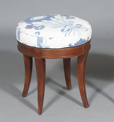 Lot 161 - Upholstered Mahogany Swivel Dressing Stool
