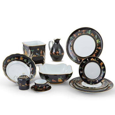 Lot 172 - Tiffany & Co. for Le Tallec Porcelain "Black Shoulder" Pattern Partial Dinner Service
