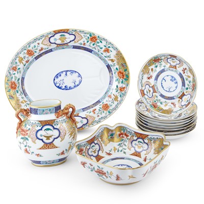 Lot 135 - Group of Tiffany & Co. for Le Tallec Porcelain "Imari" Pattern Table Articles