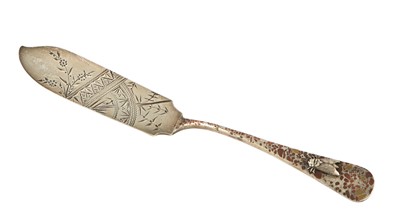 Lot 558 - Gorham Sterling Silver and Mixed Metal "Cairo" Pattern Master Butter Knife