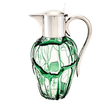 Lot 262 - Victorian Sterling Silver Mounted Blown Glass Claret Jug