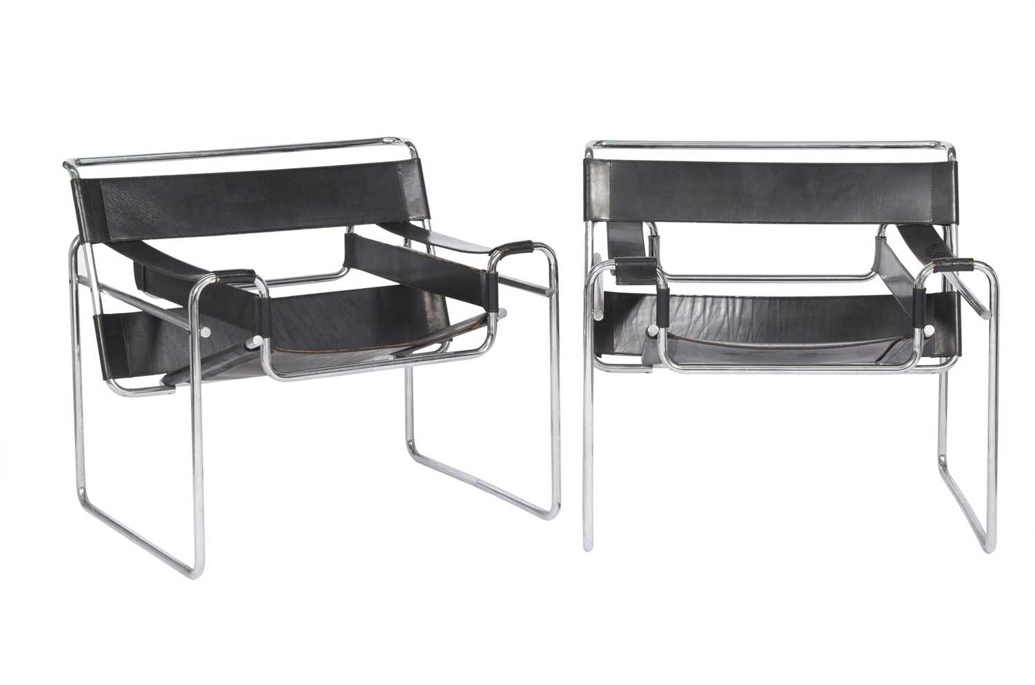 Lot 573 - Pair of Marcel Breuer for Stendig Wassily Armchairs