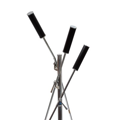 Lot 571 - Angelo Lelii Chromed and Enameled Metal "Triennale" Adjustable Floor Lamp