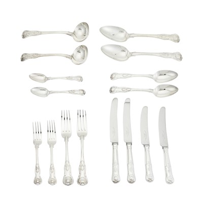 Lot 171 - Assembled Georgian Sterling Silver Flatware Service