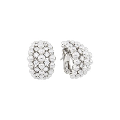 Lot 116 - Boucheron Pair of White Gold and Diamond Earclips, France