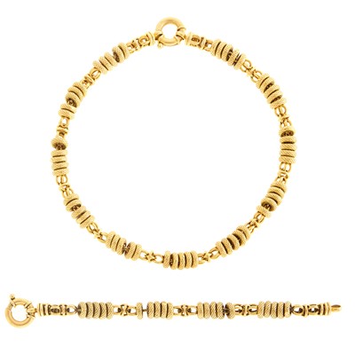 Lot 1194 - Gold Link Necklace and Bracelet
