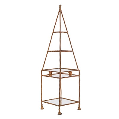 Lot 106 - Gilt Metal "Rope and Tassel" Etagere