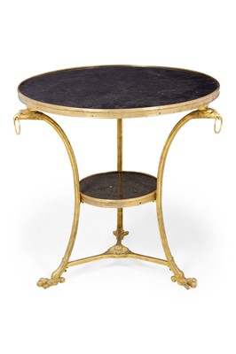 Lot 312 - Pair of Empire Style Gilt Bronze and Marble Gueridons