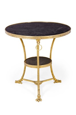 Lot 312 - Pair of Empire Style Gilt Bronze and Marble Gueridons
