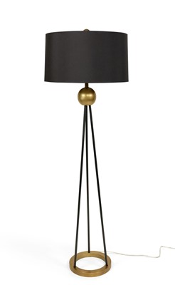 Lot 258 - Pair of Black and Gilt Metal Floor Lamps