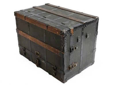 Lot 186 - Ebonized Steamer Trunk