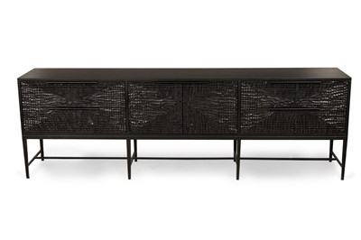 Lot 333 - Black Painted Wood Side Board