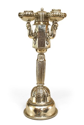 Lot 214 - Pair of Austrian Secessionist Style Silver Plate Candelabras