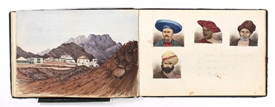 Lot 201 - Album of sketches made in Aden in the 1870s