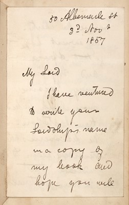 Lot 177 - David Livingstone presents his Missionary Travels and Researches to Lord Shaftesbury