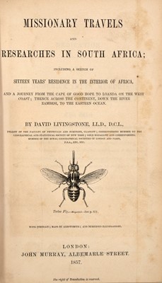Lot 177 - David Livingstone presents his Missionary Travels and Researches to Lord Shaftesbury