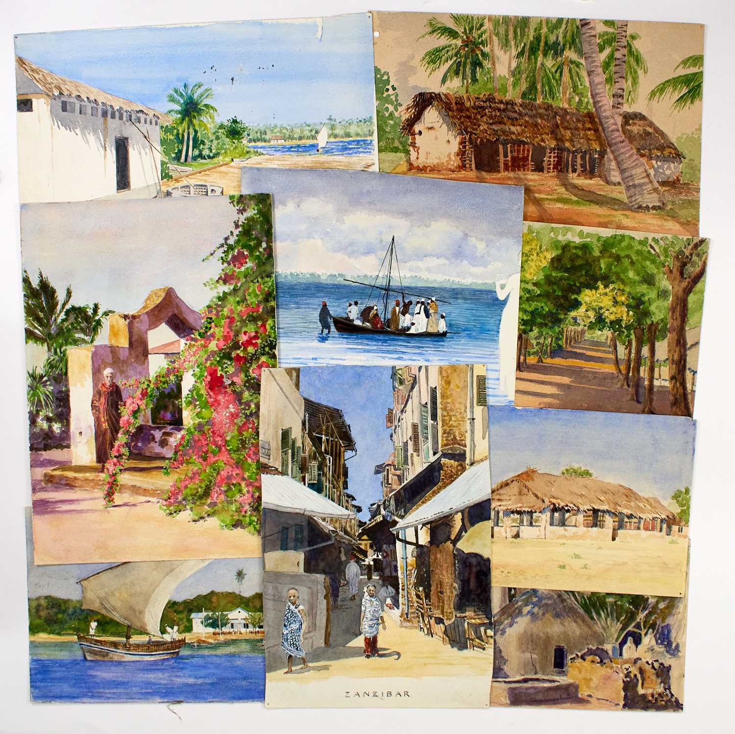 Lot 174 - Watercolors of German East Africa in 1915