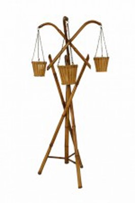 Lot 249 - Bamboo and Gilt-Metal Plant Stand