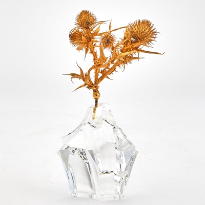 Lot 233 - Steuben Gold Mounted Glass Thistle Sculpture