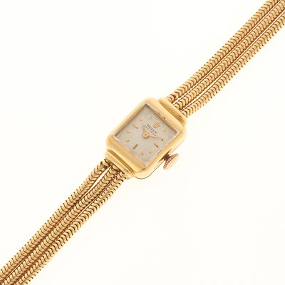 Lot 1130 - Rolex Triple Strand Gold Wristwatch, Ref. 460