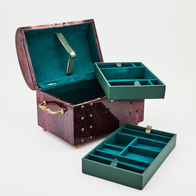 Lot 575 - Aldo Tura Purple Goatskin Jewelry Box