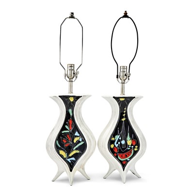 Lot 358 - Pair of Italian Ceramic Table Lamps