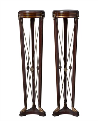 Lot 150 - Pair of Regency Style Mahogany Pedestals by Grosfeld House