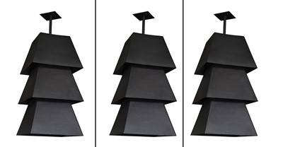 Lot 176 - Set of 3 Juan Montoya Black Steel Pendant Lights