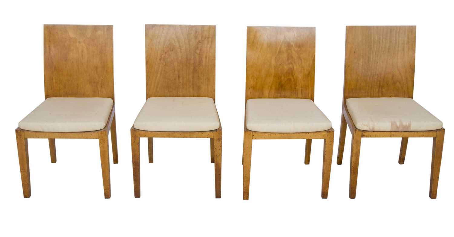 Lot 646 - Set of Four Jean-Michel Frank Sycamore Side Chairs