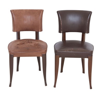 Lot 668 - Émile-Jacques Ruhlmann Art Deco Leather Upholstered Mahogany Side Chair