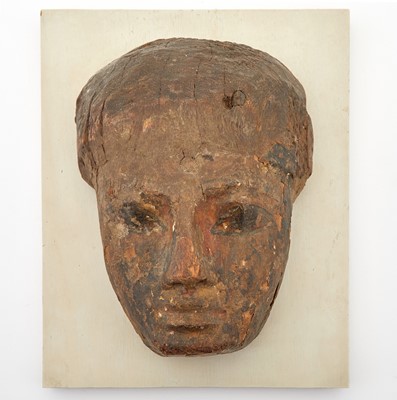 Lot 92 - Egyptian Painted Wood Funerary Mask