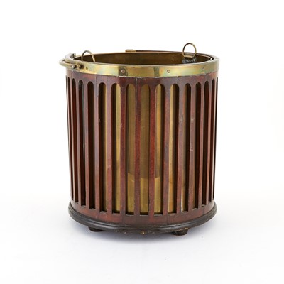 Lot 227 - Brass Coal Bucket Together With Mahogany Fire Bucket